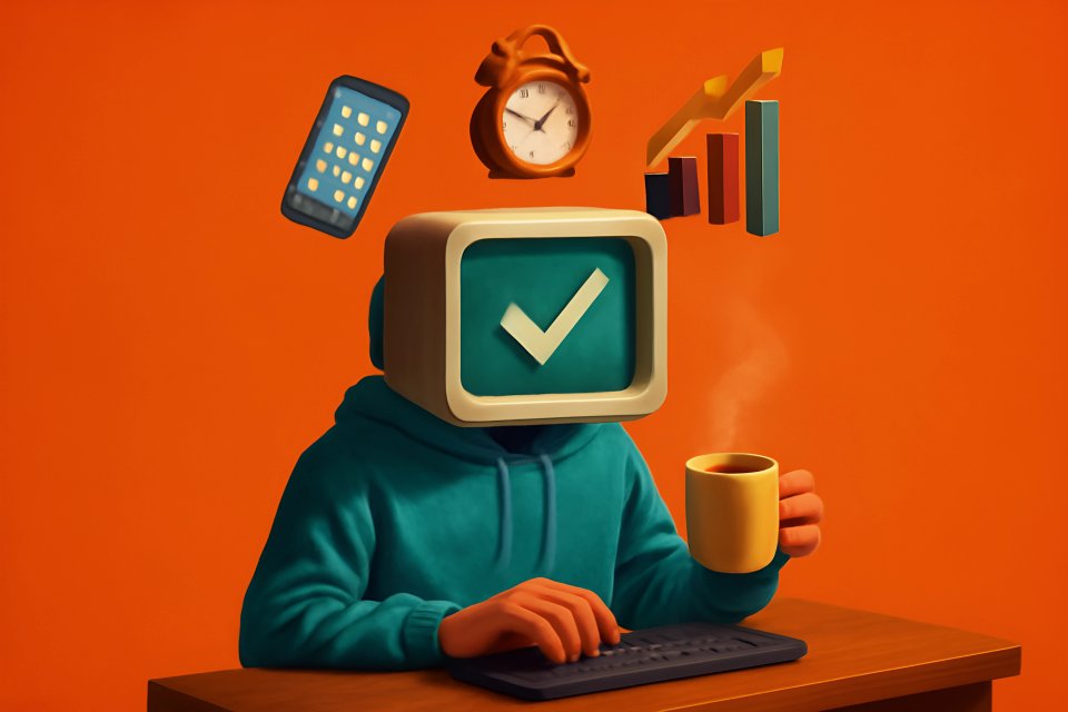 Person working with productivity tools