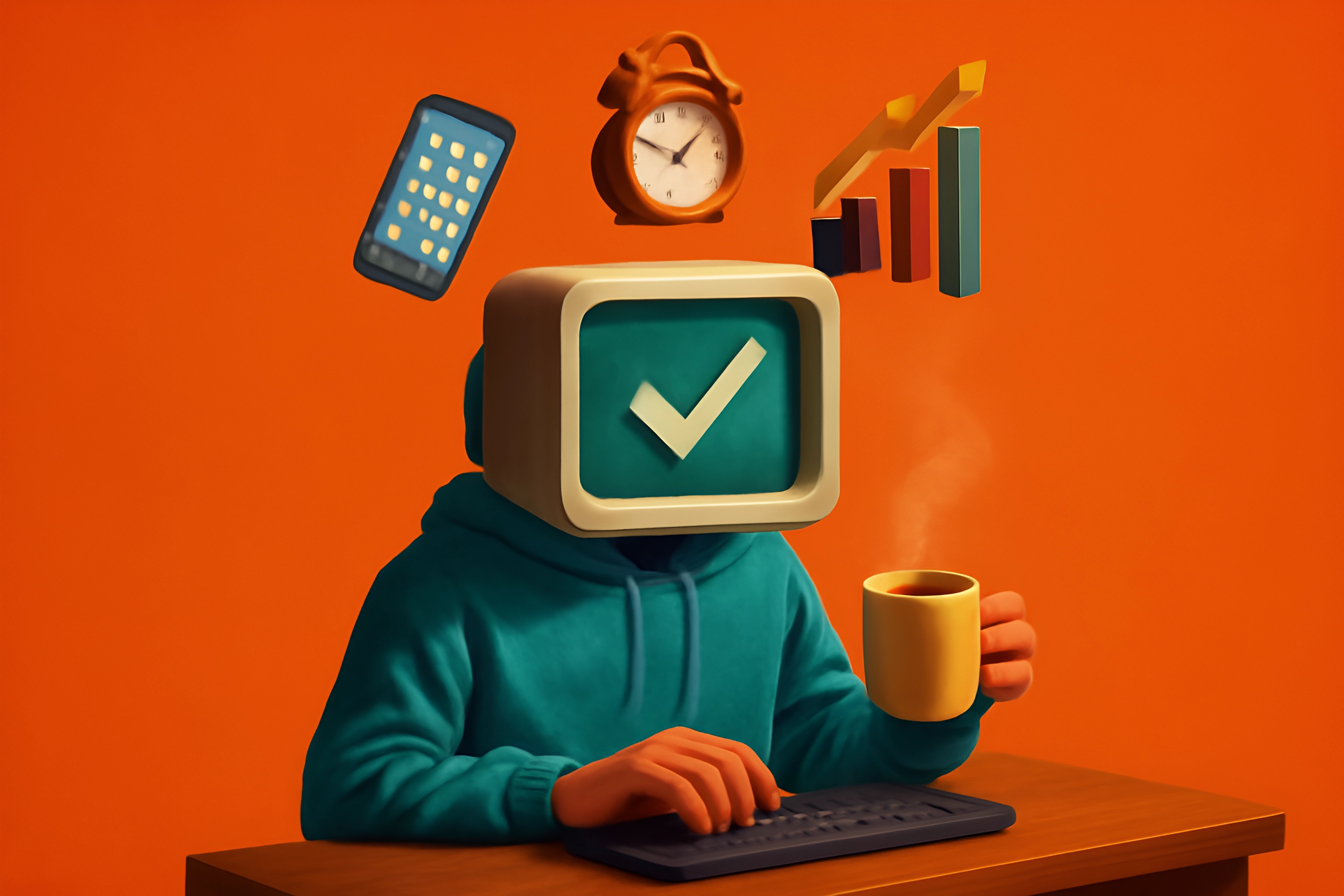Person working with productivity tools