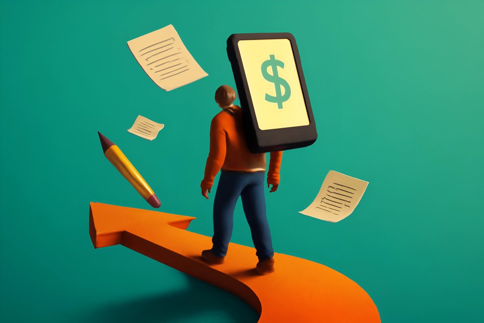 Person navigating digital finance options