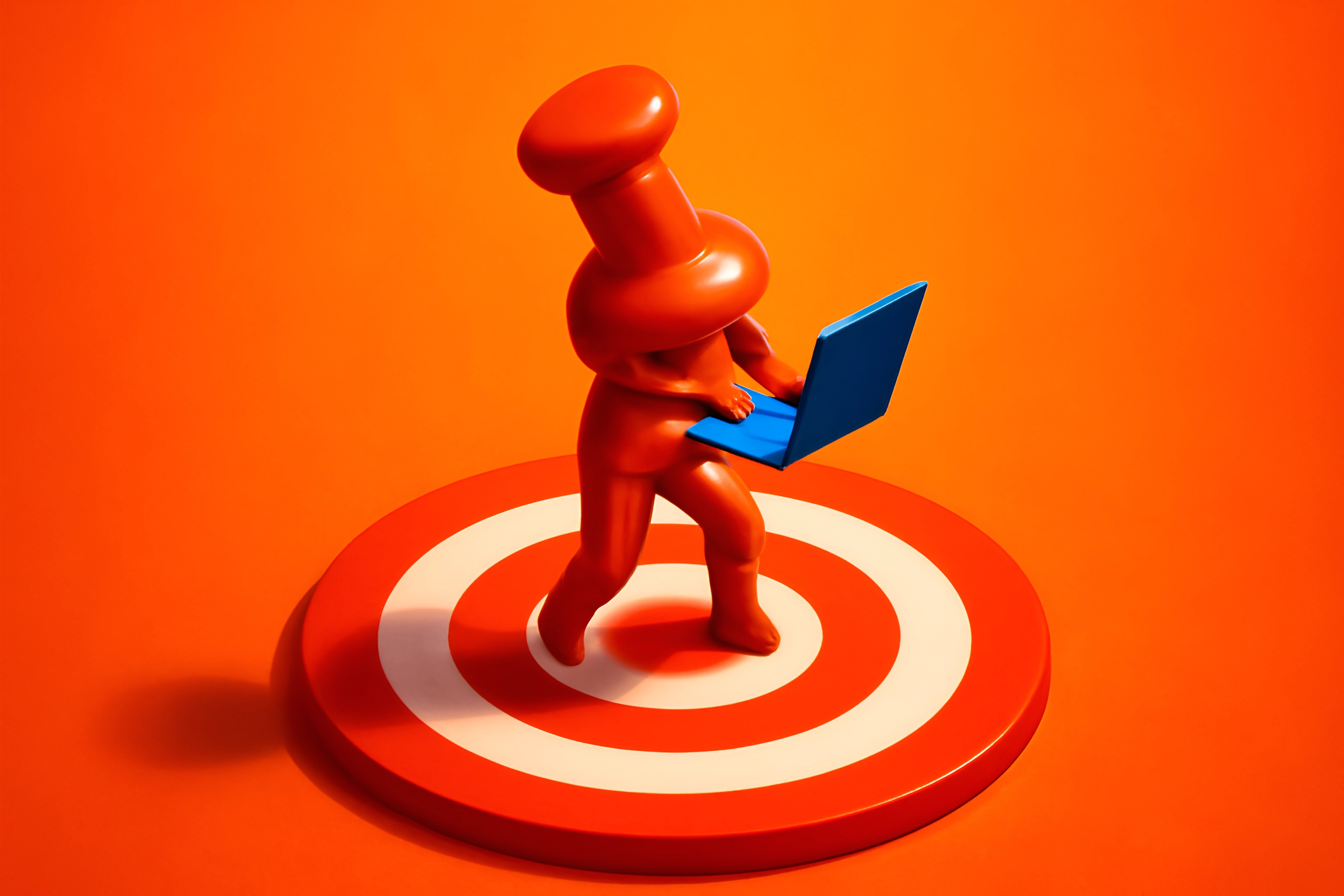 Colorful figure with laptop