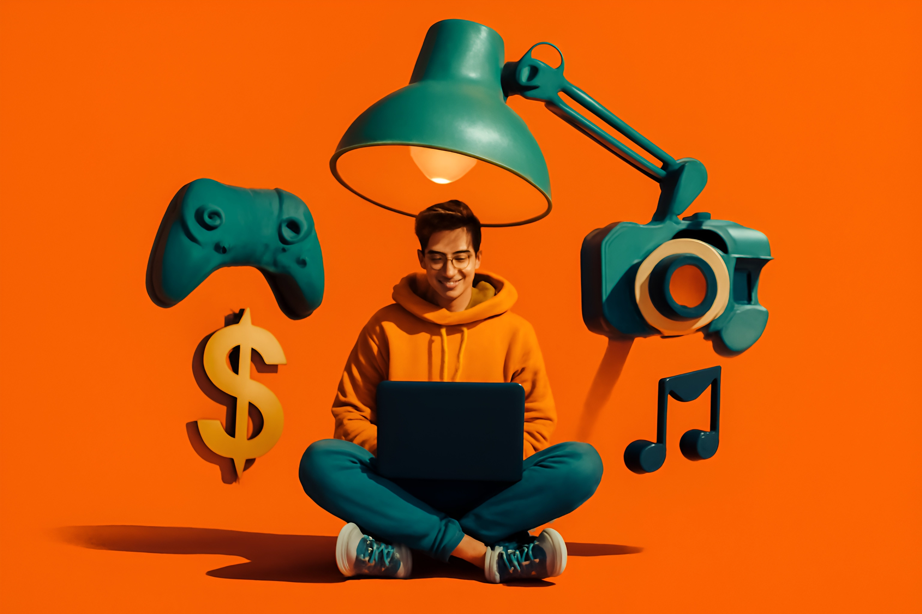Person working with digital icons